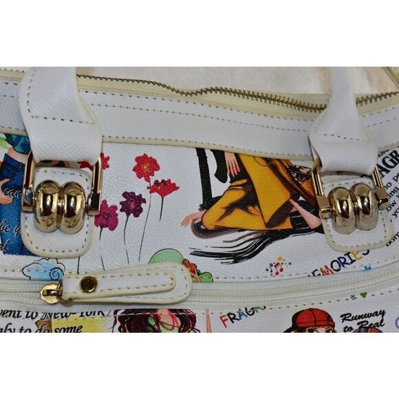 Galian New York White Faux Leather Haughty Bearing Girl Cross Body Shoulder Bag - Picture 13 of 13